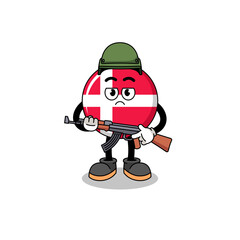 Cartoon of denmark flag soldier