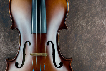 Violin Body Closeup on a Mottled Background