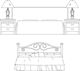 sketch of a bedroom