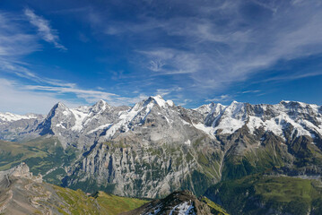 swiss mountains in the summer eiger, monch, jungfrau