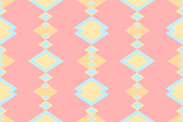 Geometric pastel color ethnic pattern traditional Design for background,carpet,wallpaper,clothing,wrapping,fabric,Vector illustration.embroidery style.