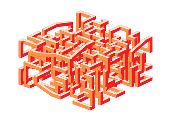 3d vector illustration of an abstract maze