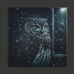 winter owl 3d-rendering