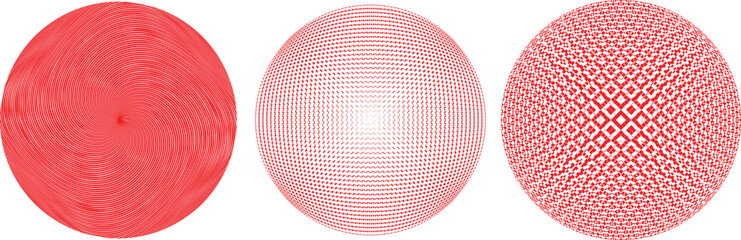 Set of spheres . Lines constructed transparent sphere .Vector  .Technology sphere Logo . Design element for posters, social media, templates, flyers, brochures . Abstract trendy transparent circles