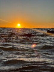 Naklejka premium Lovely sunset view in the sea 