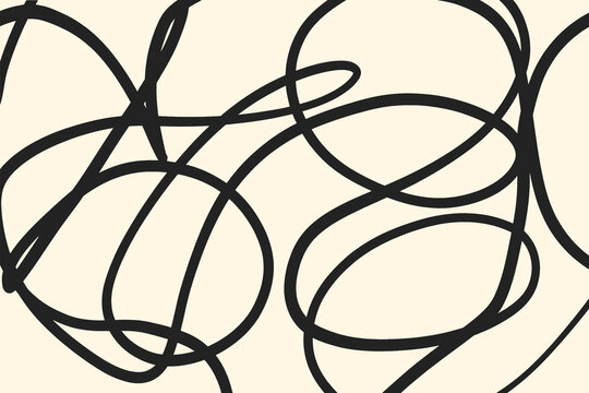 Abstract cribble line art for minimalist backgrounds in hand drawn illustration. Random line art stroke in retro and vintage patterns style