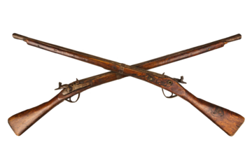 Two crossed vintage rifles