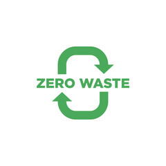 Green zero waste logo. Zero waste lifestyle design concept. Eco life - reuse, reduce, recycle
