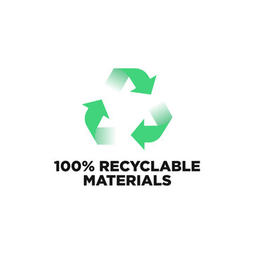 Made with 100% recycled materials vector icon logo badge 