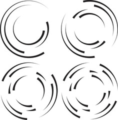  Lines in Circle Form . Spiral Vector Illustration .Technology round Logo . Design element . Abstract Geometric shape .