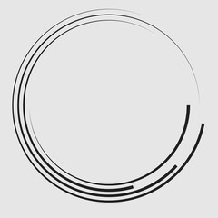  Lines in Circle Form . Spiral Vector Illustration .Technology round Logo . Design element . Abstract Geometric shape .