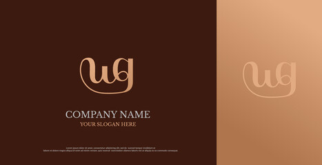 Initial WG Logo Design Vector 