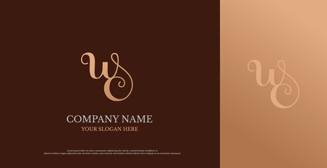 Initial WC Logo Design Vector 