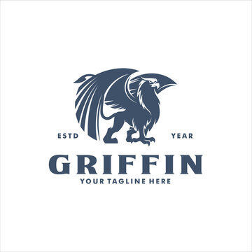 Griffin Logo Design Stock Vector Image