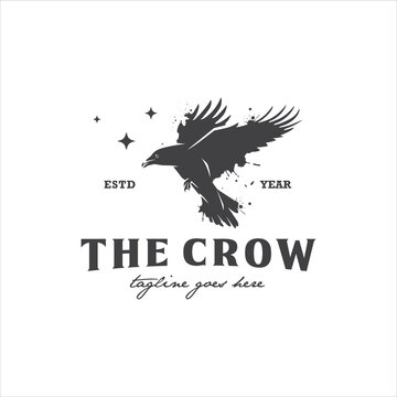 Crow Logo Design Stock Vector Image
