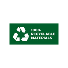 Made with recycled materials vector icon logo badge or label
