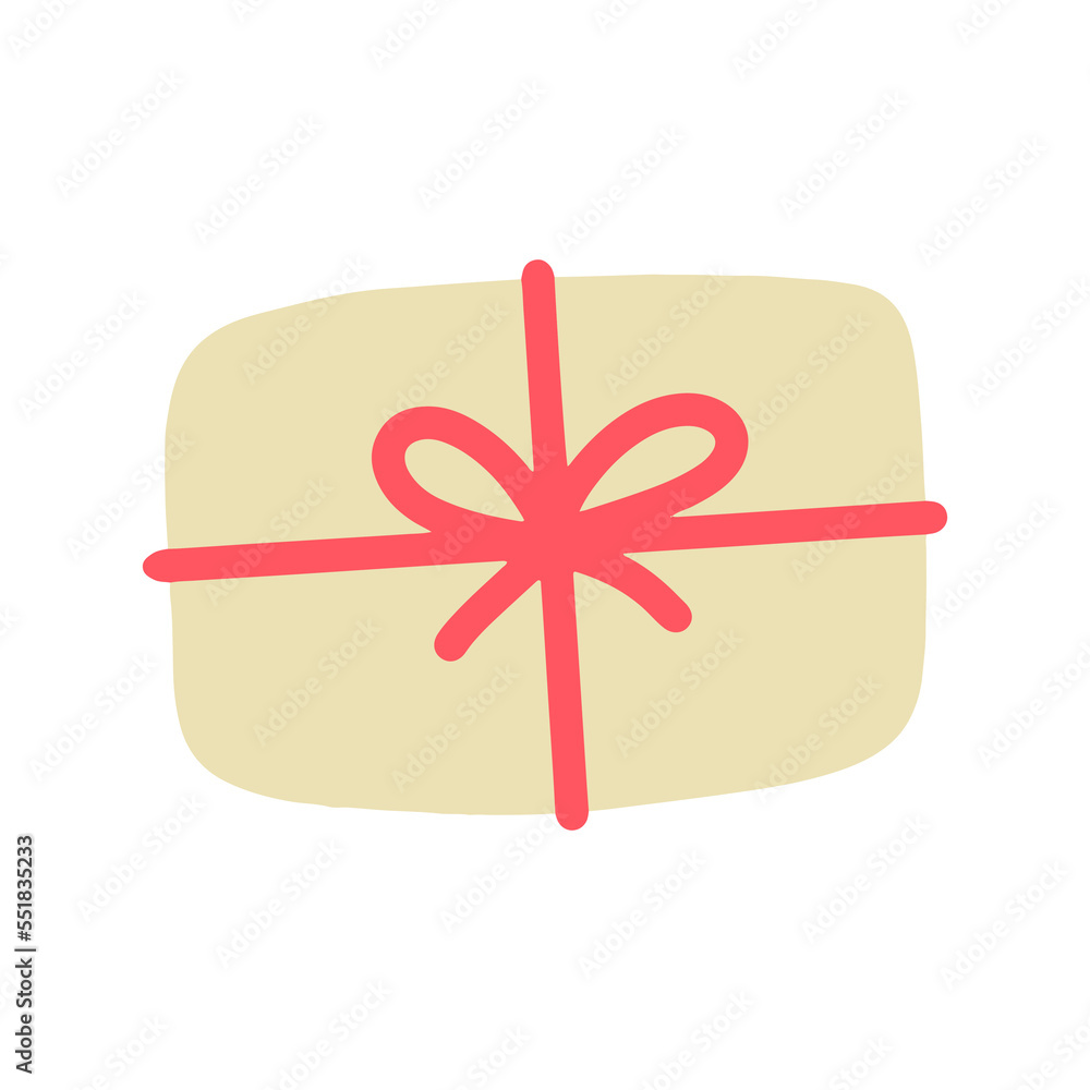 Poster cute gift box with retro pattern