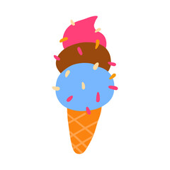 Sweet and cute ice cream for design element