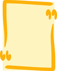 Quote box icon. Texting quote box. Blank template quote text