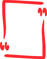 Quote box icon. Texting quote box. Blank template quote text