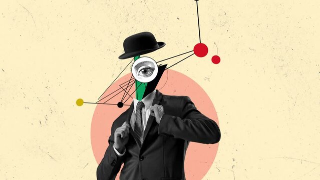 Unstoppable new ideas in head. Modern design, contemporary art collage. Stop motion, animation