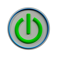 white on off button symbol icon 3d render design