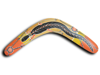 Bumerán en fondo transparente.