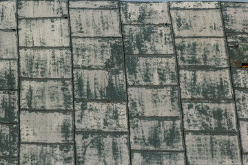 Old metal sheet roof texture. Pattern of old metal sheet. Metal sheet texture. Rusty metal sheet texture