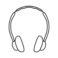 Headphones icon isolated on white background. A musical symbol.