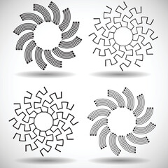 Lines in Circle Form . Spiral Vector Illustration .Technology round Logo . Design element . Abstract Geometric shape . Circular lines