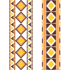 African border seamless set. Tribal ethnic texture. Native american decoration. Coffee shop design. - 551838410