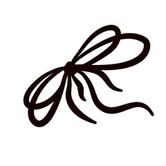 Rope bow ribbon hand drawn