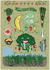 Plakat na temat zdrowej żywności - obrazy, fototapety, plakaty