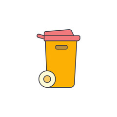 Trash bin, Garbage container icon in color, isolated on white background 