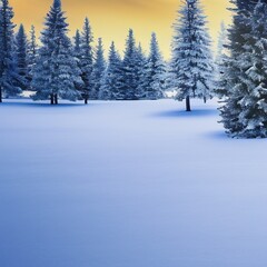 Fototapeta na wymiar Magic Winter Landscape at Christmas Time - Panorama, Banner, Background