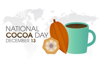 vector graphic of national cocoa day good for national cocoa day celebration. flat design. flyer design.flat illustration.