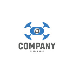 Fototapeta premium Drone spy eye digital technology security camera Logo Template
