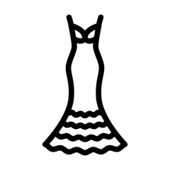 exaggerated drop bride dress line icon vector. exaggerated drop bride dress sign. isolated contour symbol black illustration