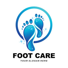 Foot Care Logo Design Health Illustration Woman Pedicure Salon Vector
