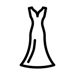 princess bride dress line icon vector. princess bride dress sign. isolated contour symbol black illustration