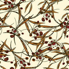 Seamless background with berries.