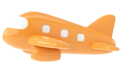 Airplane 3D. Travel element. 3D illustration.