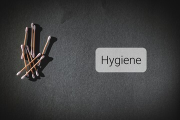 Sanitary sticks on a gray background. Hygiene and self-care