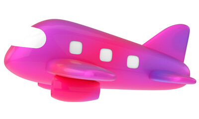 Airplane 3D. Travel element. 3D illustration.