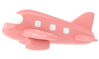 Airplane 3D. Travel element. 3D illustration.