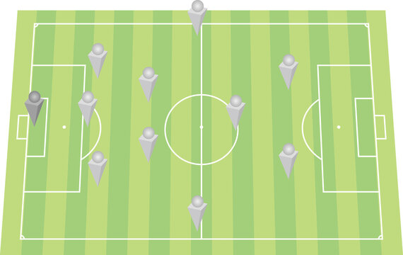 サッカー場とフォーメーション
