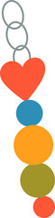 Cute keychain flat icon Heart accessories