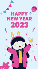 Obraz na płótnie Canvas Happy new year celebration vector template