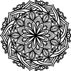 Mandala Floral Line Drawn Pattern Background for coloring page, invitation card decoration, wedding, henna and tattoo.
