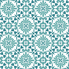 Ceramic tile mosaic in Arabic Moroccan style, vector illustration